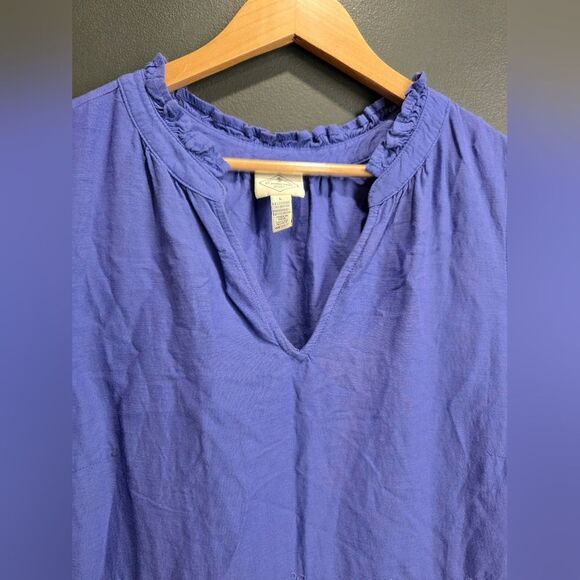 St. John's Bay Sleeveless Scalloped Embroidered A-Line Dress Cotton Sz L Purple - Picture 5 of 8